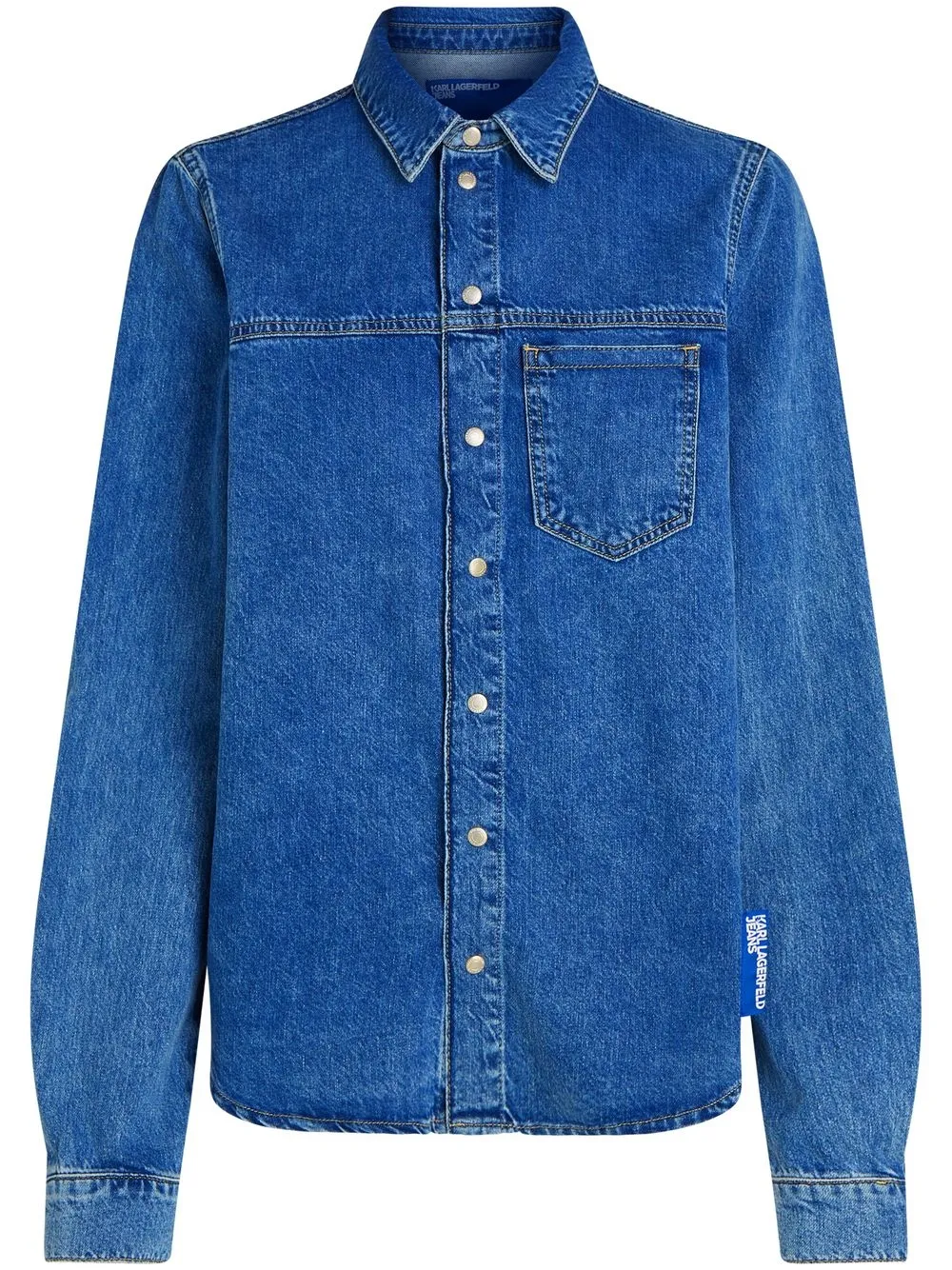 

KARL LAGERFELD JEANS patch-pocket denim shirt - Blue