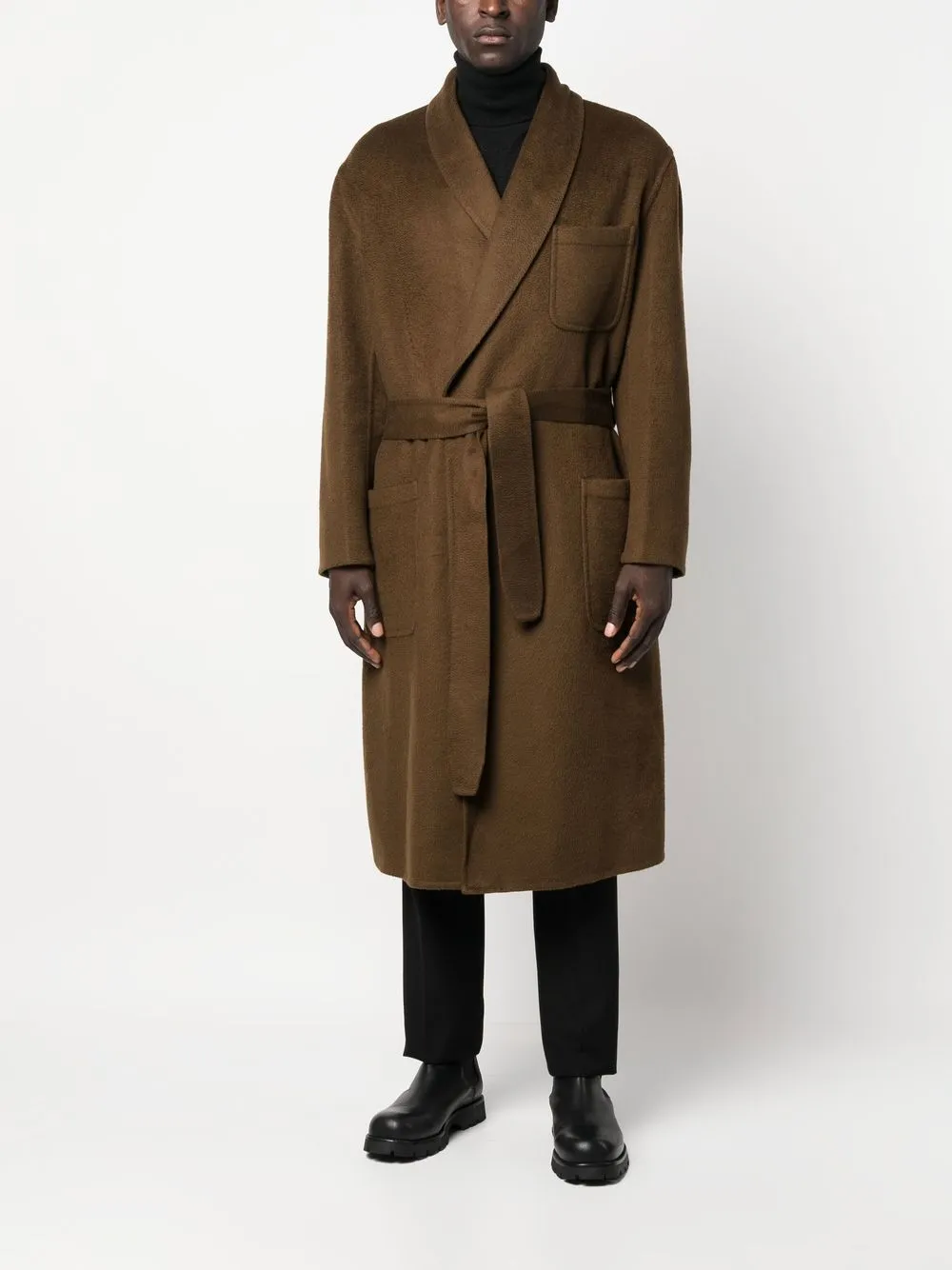 Brioni cashmerecotton Belted Coat Farfetch