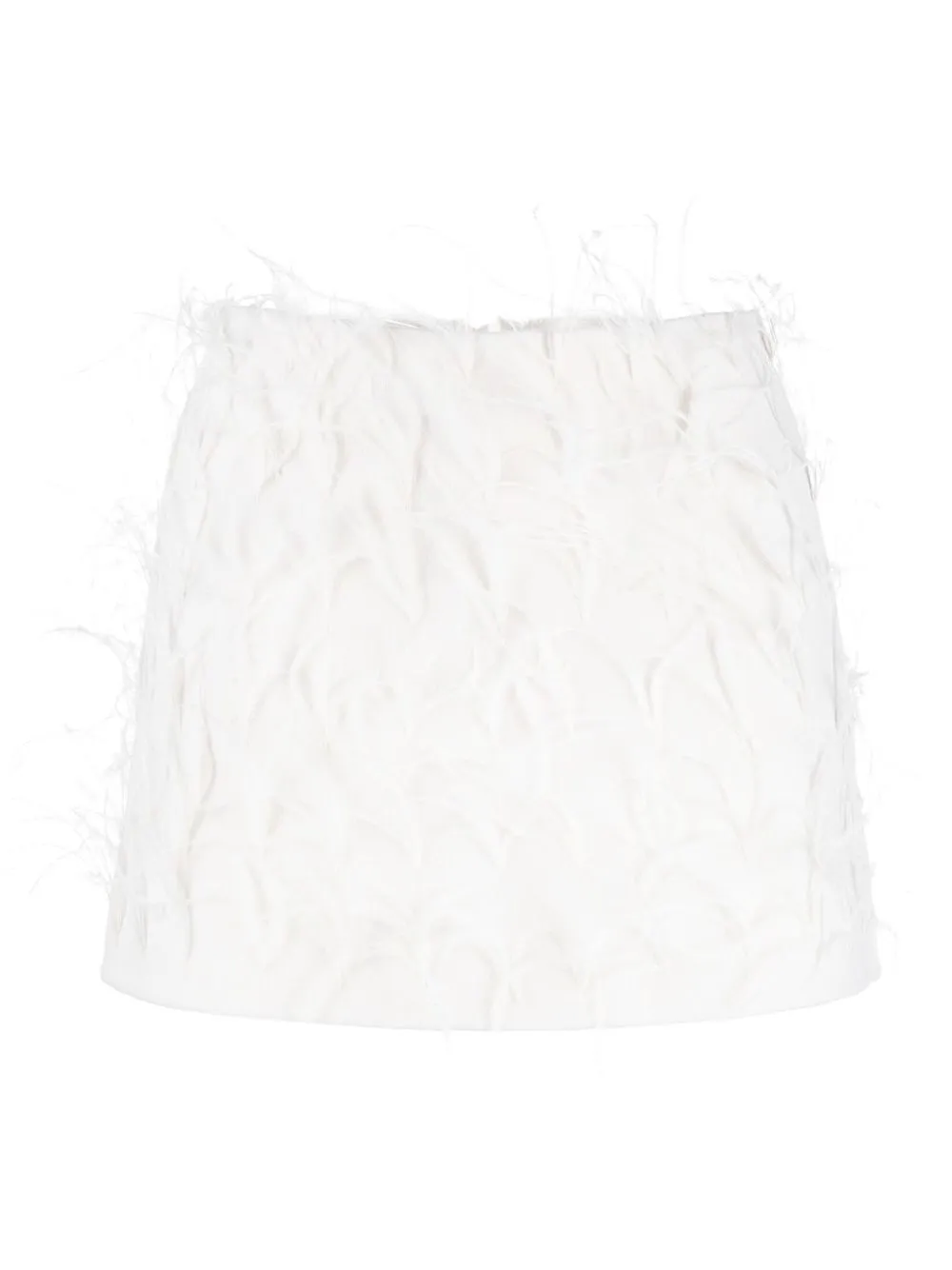 

P.A.R.O.S.H. feather-trim mini skirt - Neutrals