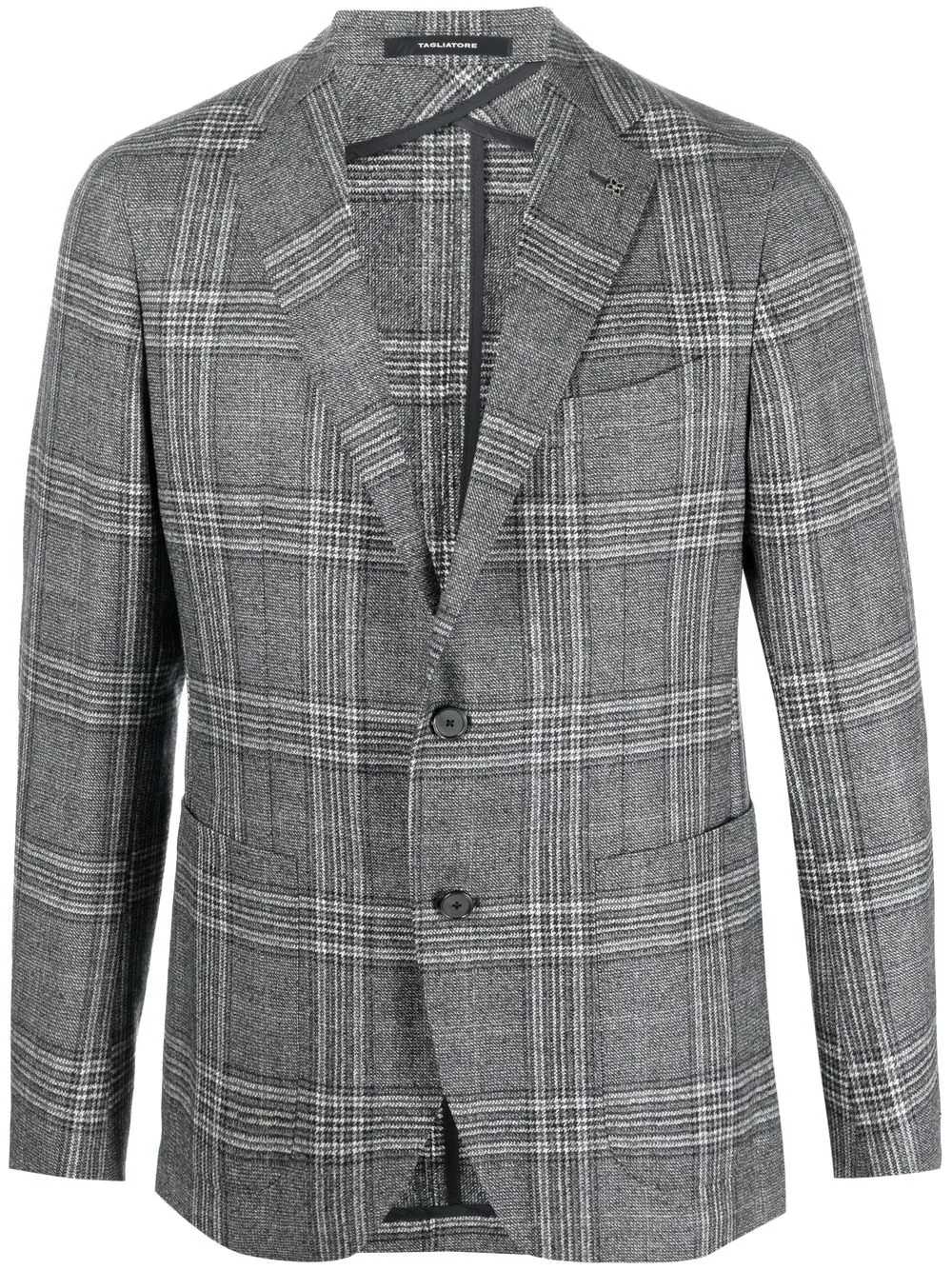 

Tagliatore checked notched-lapel blazer - Grey