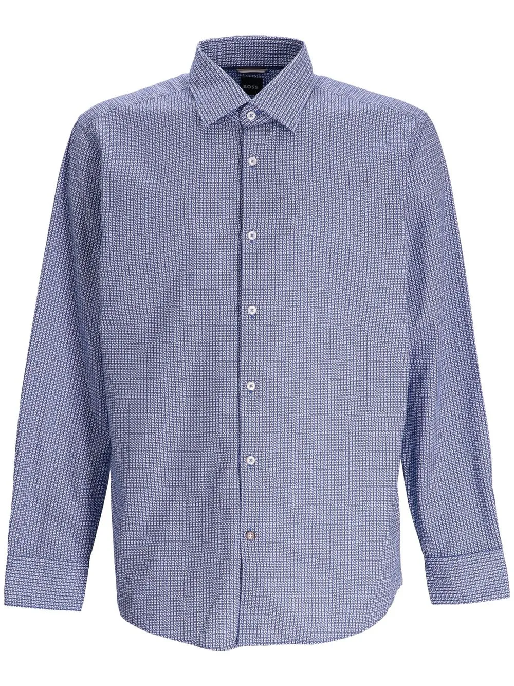 

BOSS geometric-print cotton shirt - Blue