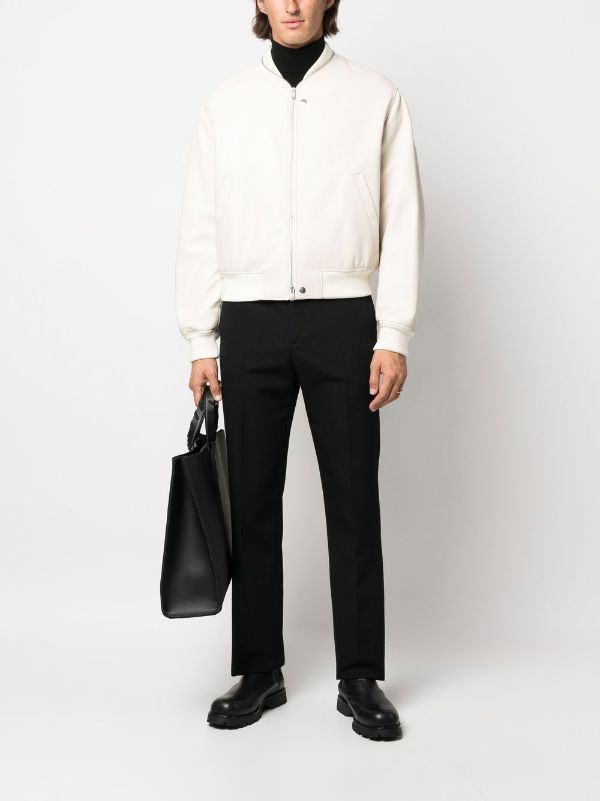 Jil Sander zip-up Leather Bomber Jacket - Farfetch