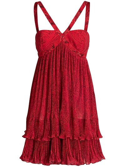 ETRO - paisley-print pleated minidress