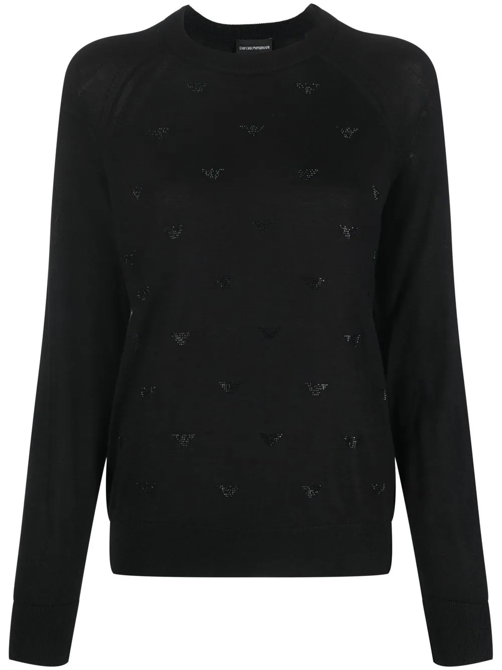 

Emporio Armani logo-embellished knitted jumper - Black