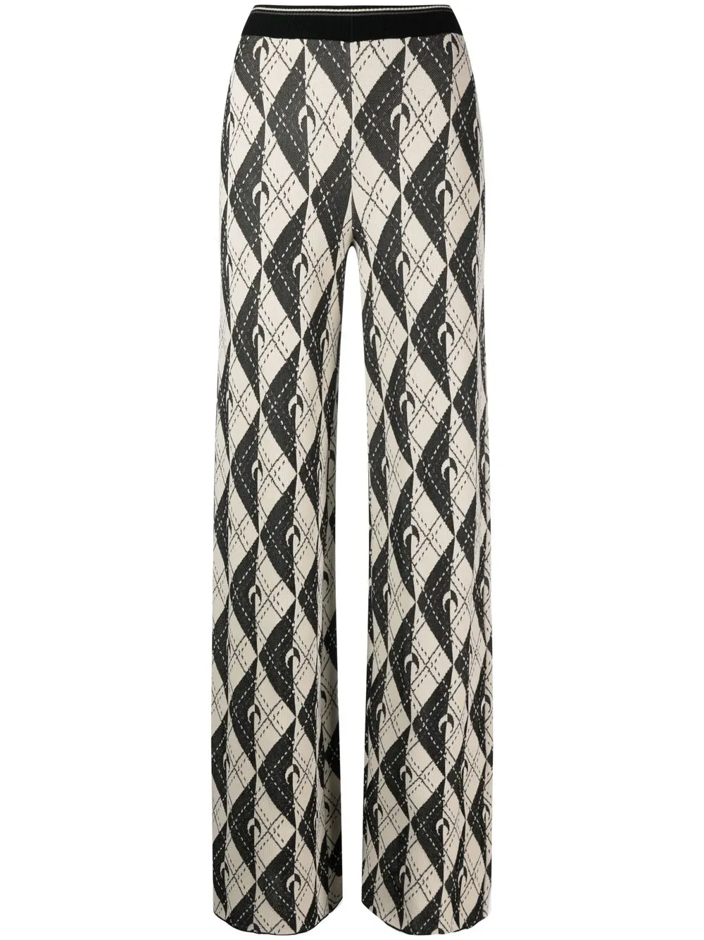 

Marine Serre crescent-moon straight-leg trousers - Neutrals