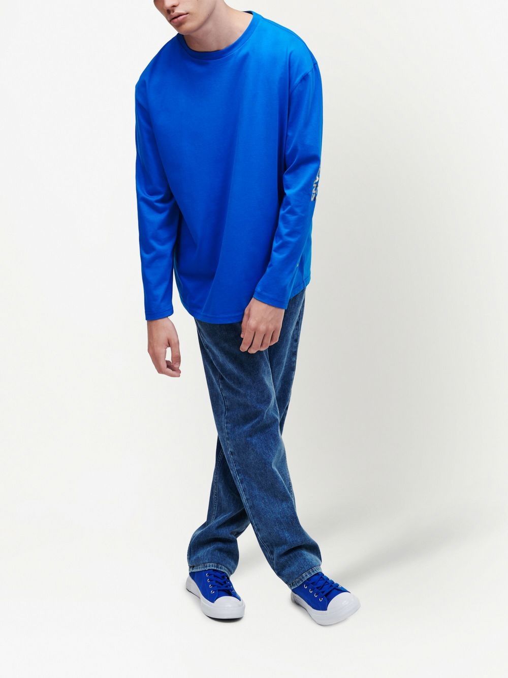 Karl Lagerfeld Jeans logo-print long-sleeve T-shirt - Blauw