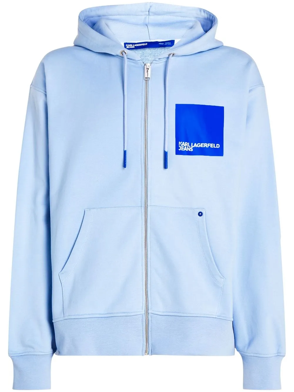 KARL LAGERFELD JEANS hoodie con cierre y logo estampado - Azul