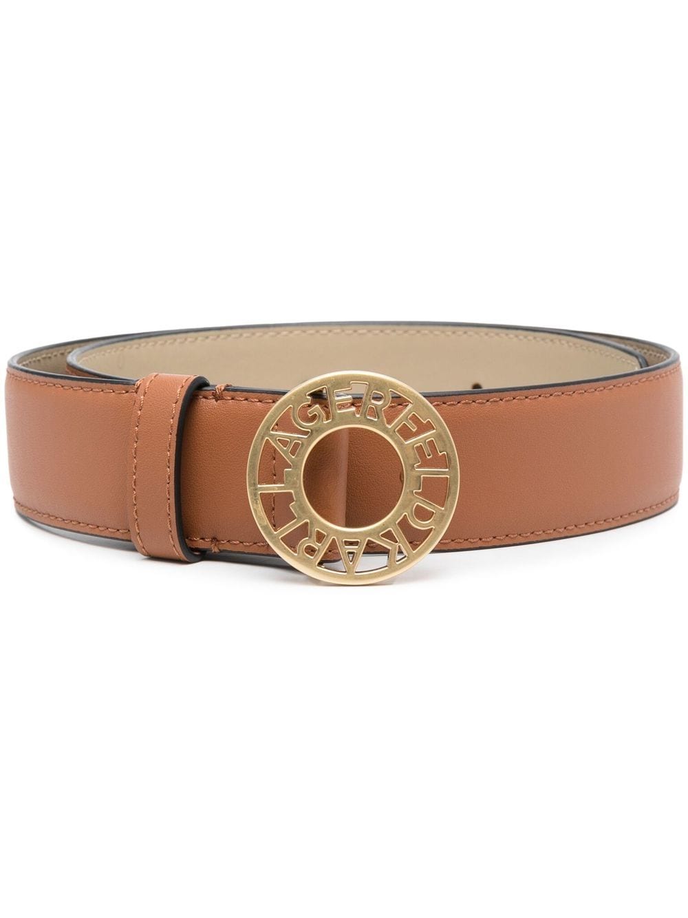 Karl Lagerfeld Disk Medium Leather Belt In A774