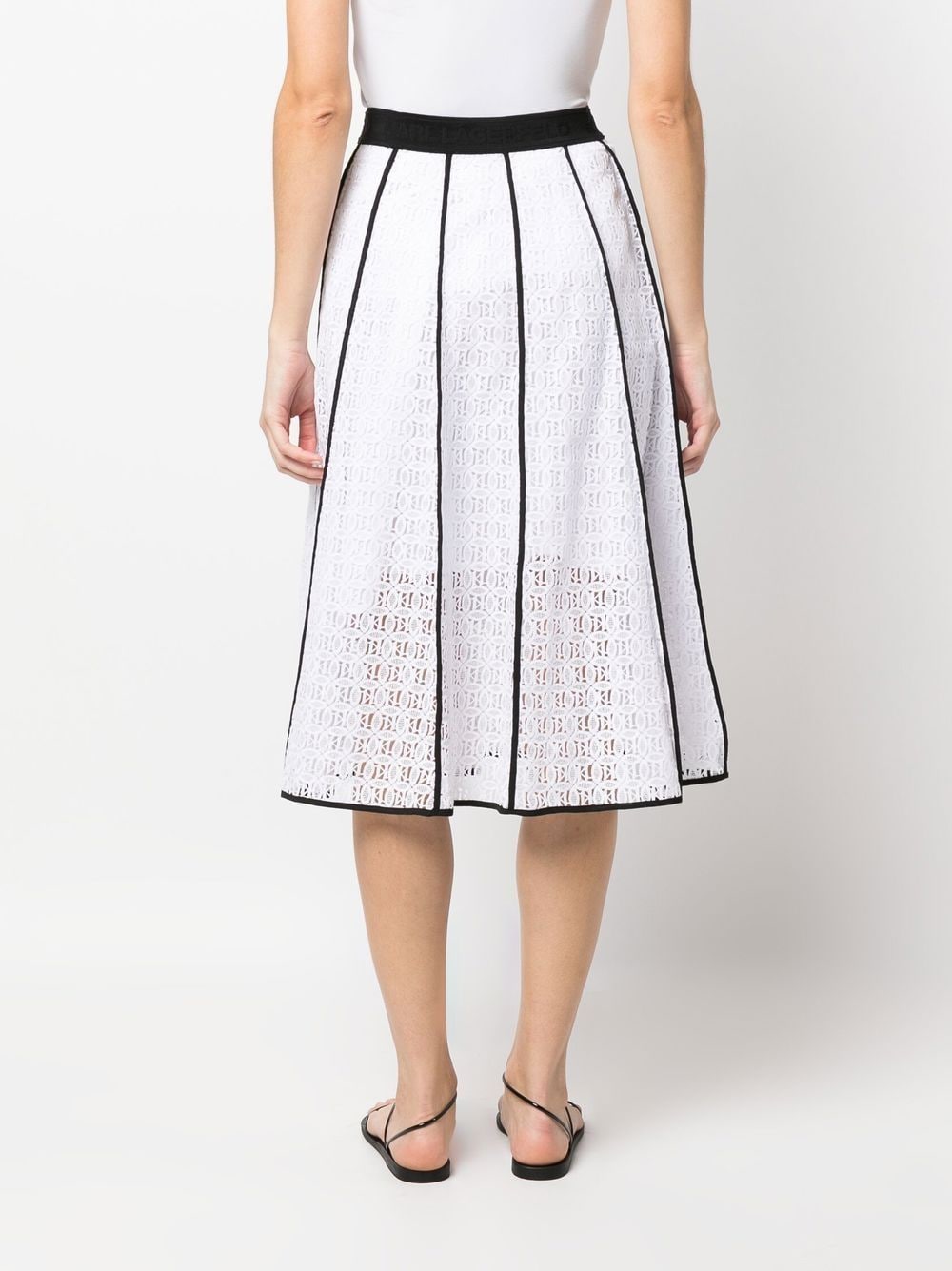 Karl Lagerfeld Kl Embroidered Lace Midi Skirt - Farfetch