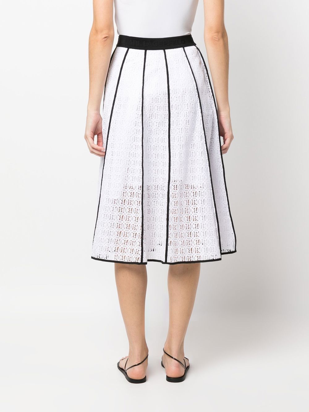 Karl Lagerfeld Kl Embroidered Lace Midi Skirt - Farfetch