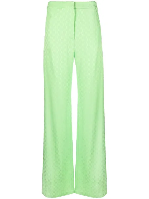 Karl Lagerfeld monogram-jacquard wide-leg trousers