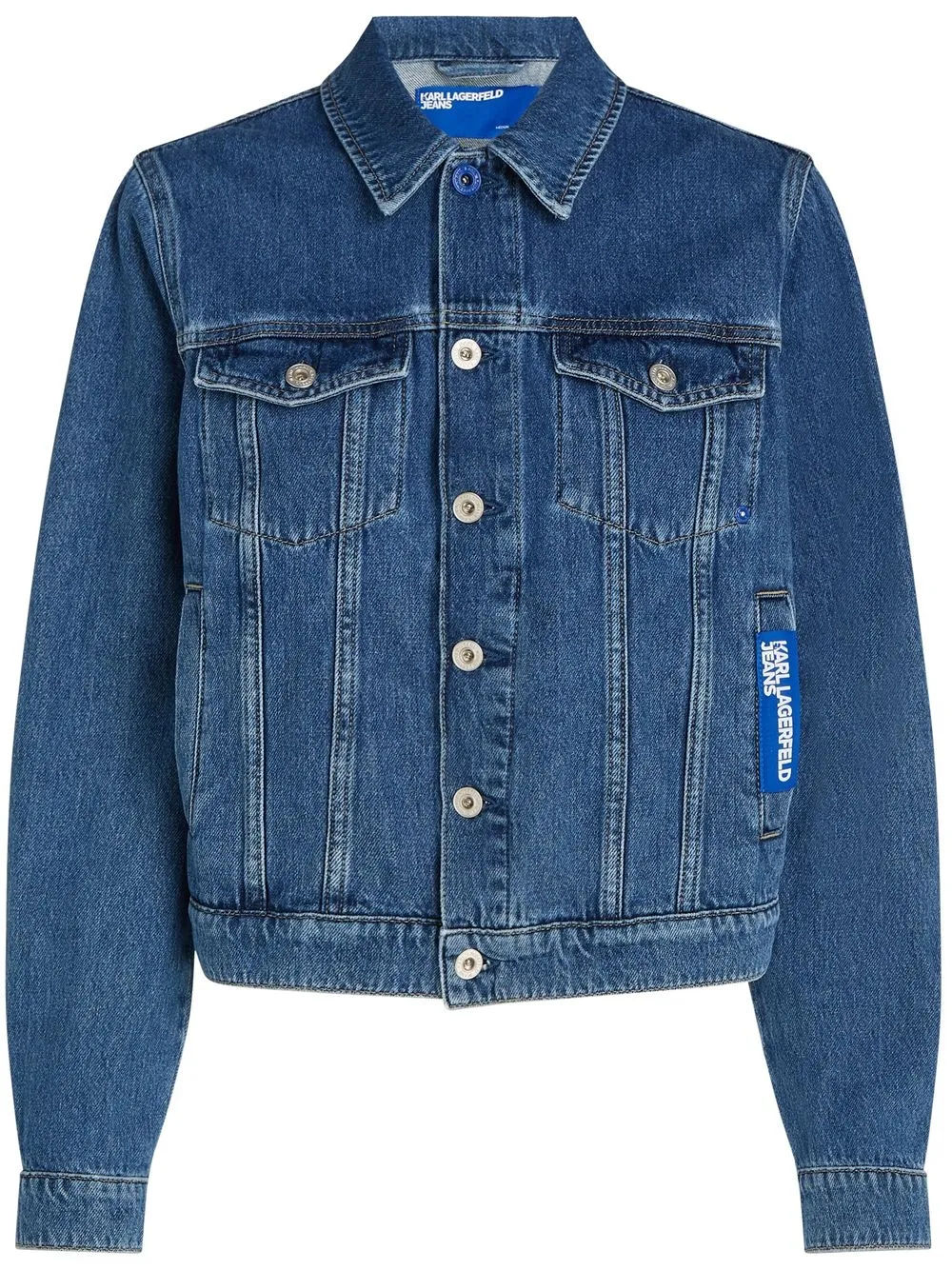 Karl Lagerfeld Organic Cotton Denim Jacket In Blue