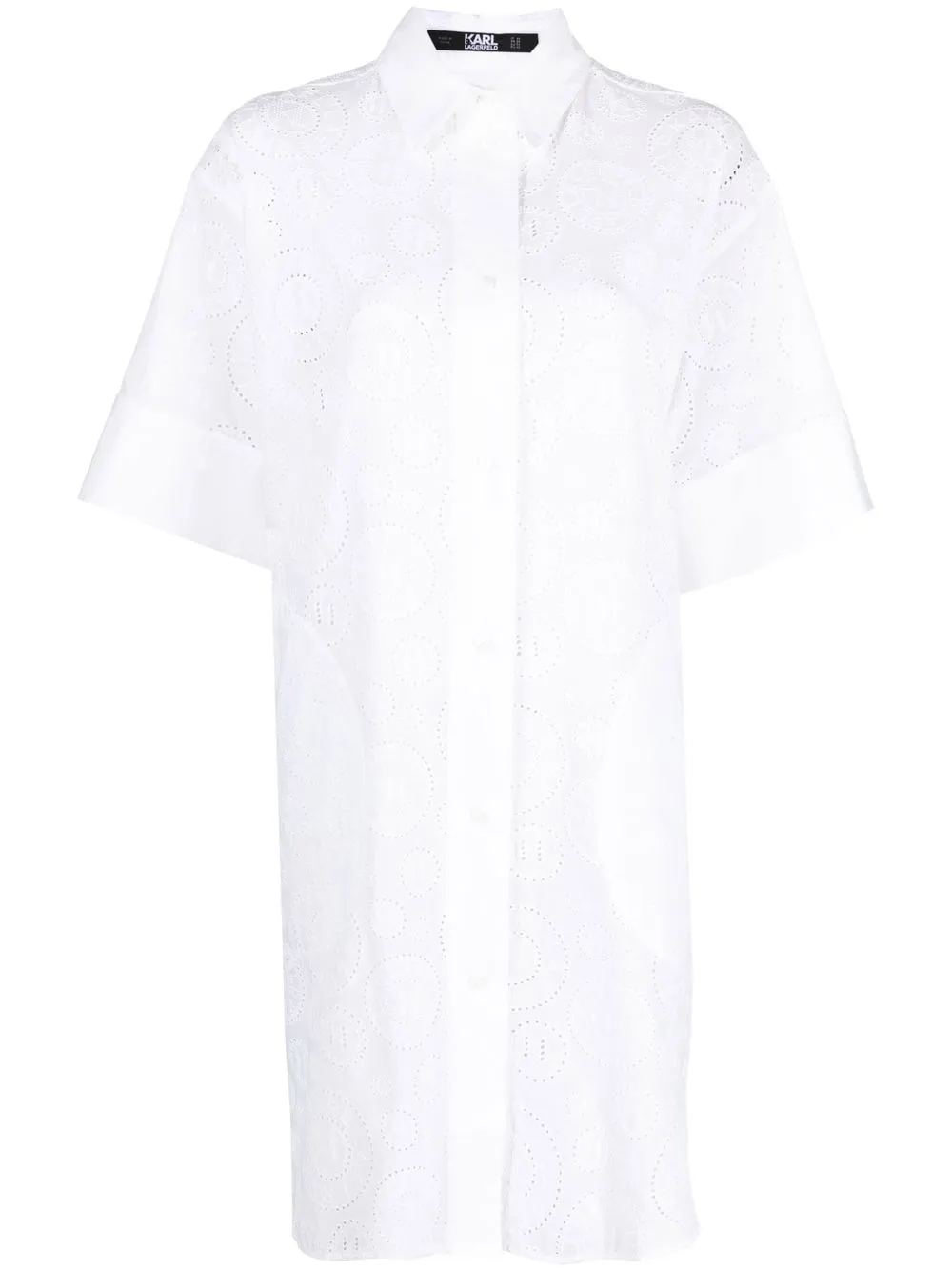 

Karl Lagerfeld broderie anglaise mini shirtdress - White