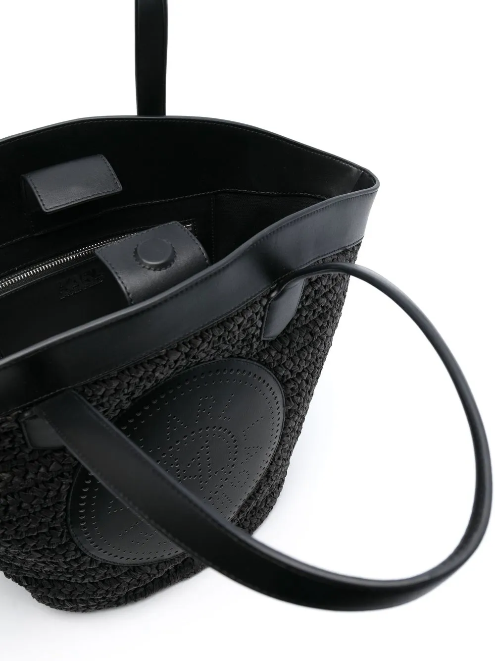 Karl Lagerfeld K/tulip Woven Tote Bag In Black