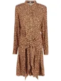 Karl Lagerfeld leopard-print tie-waist shirtdress - Orange