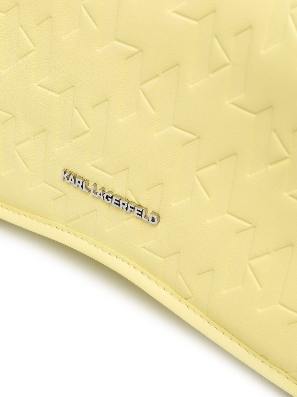 Shop Karl Lagerfeld Seven Element Embossed Shoulder Bag In Yellow