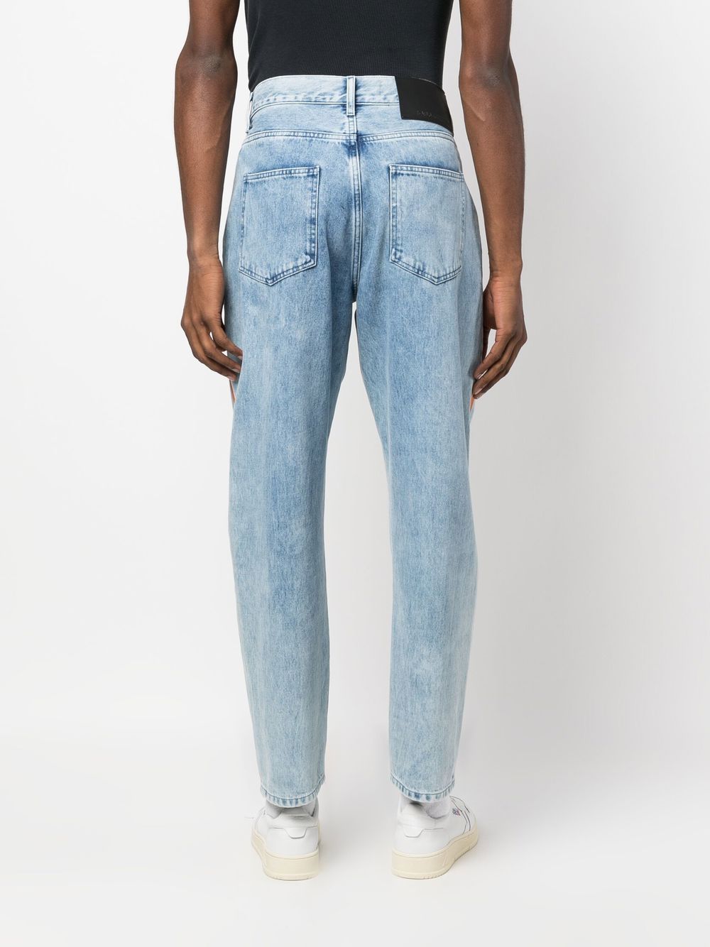 Shop Karl Lagerfeld Contrast-stripe Straight Jeans In Blue