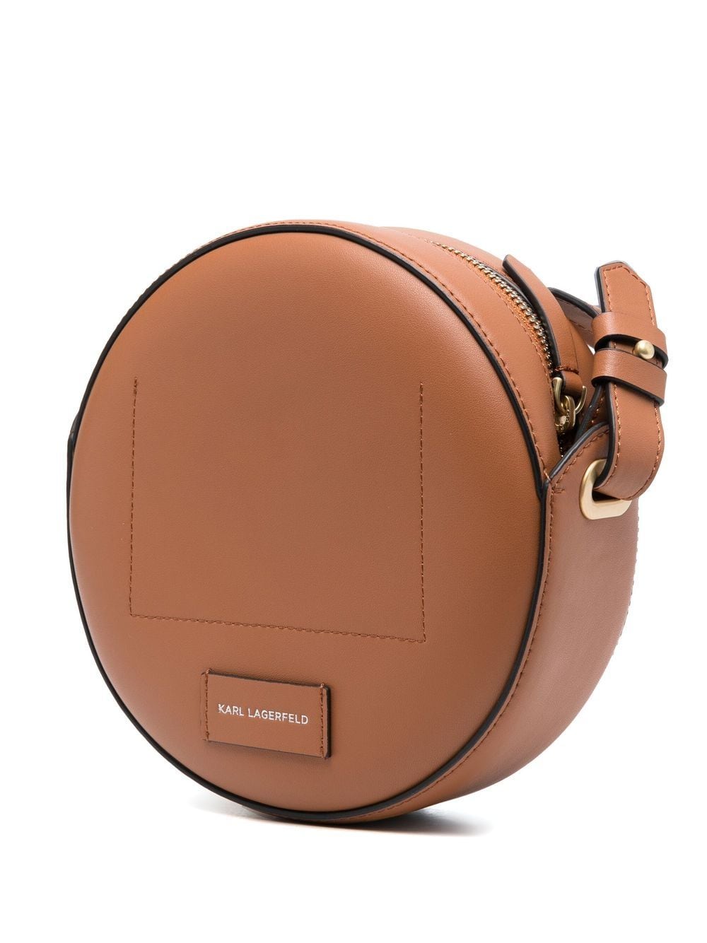 Shop Karl Lagerfeld K/circle Perforated-logo Crossbody Bag In Brown