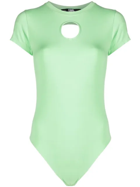 Karl Lagerfeld cut-out short-sleeve cotton bodysuit
