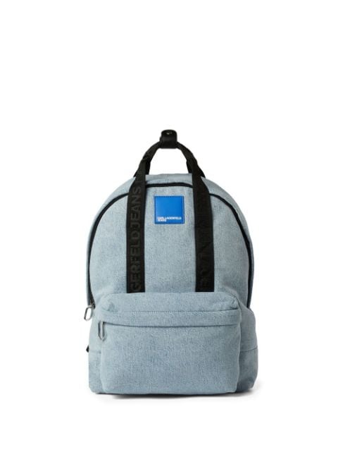 Karl Lagerfeld Jeans logo-patch denim backpack