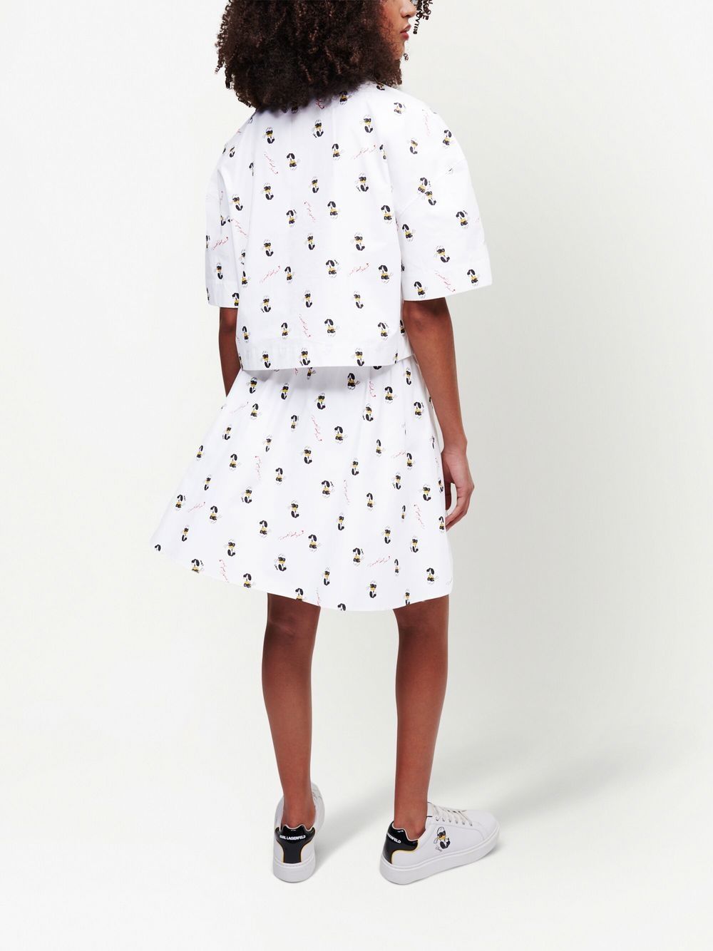 Shop Karl Lagerfeld X Disney Printed Crop Shirt In White