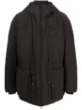 Off-White logo-patch padded jacket - Black