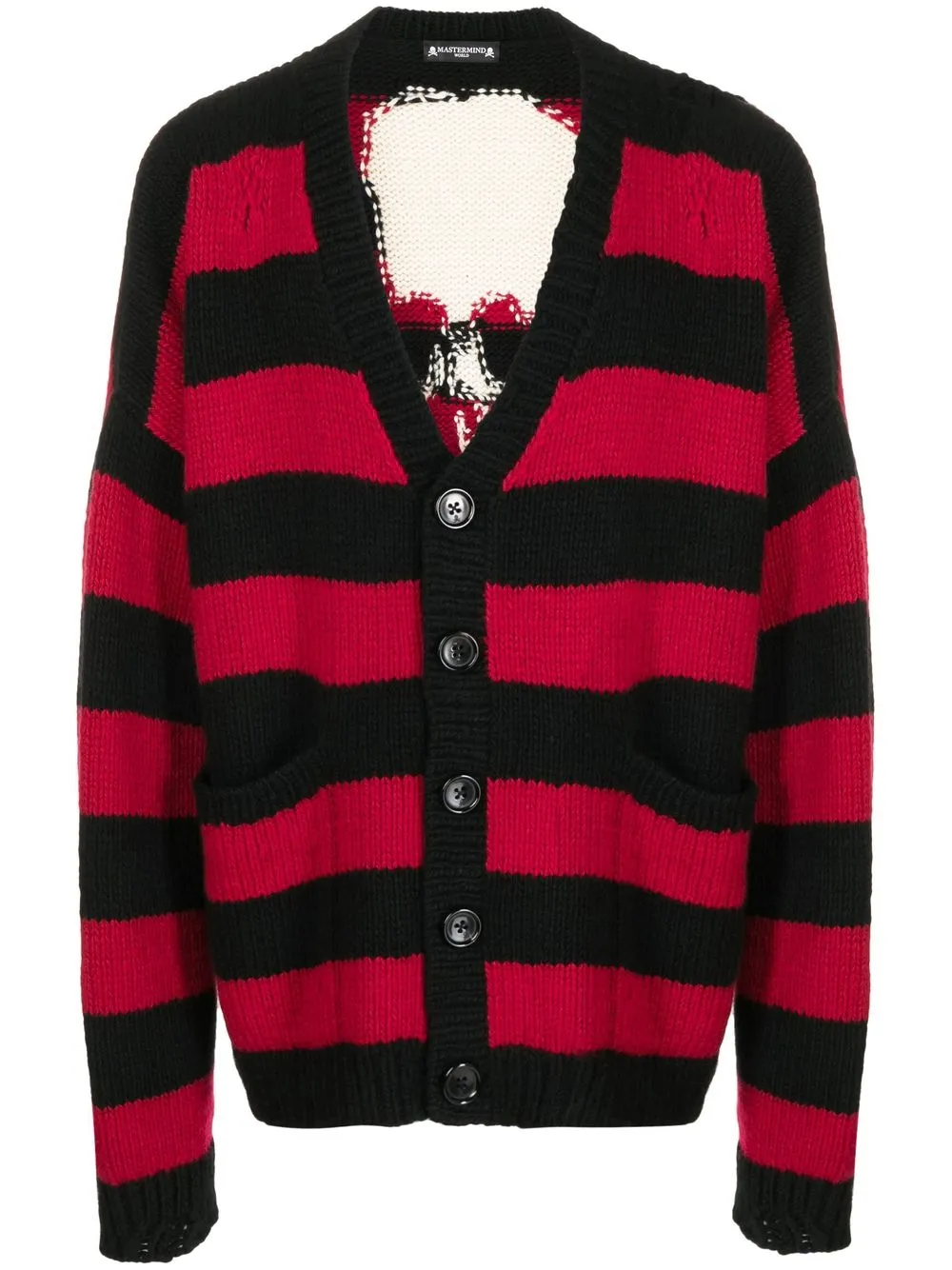 

Mastermind World striped oversize cardigan - Red