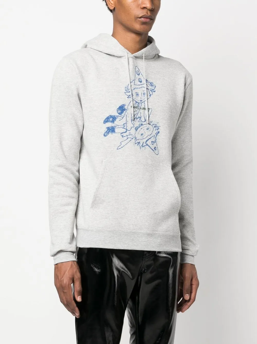 clown-print hoodie