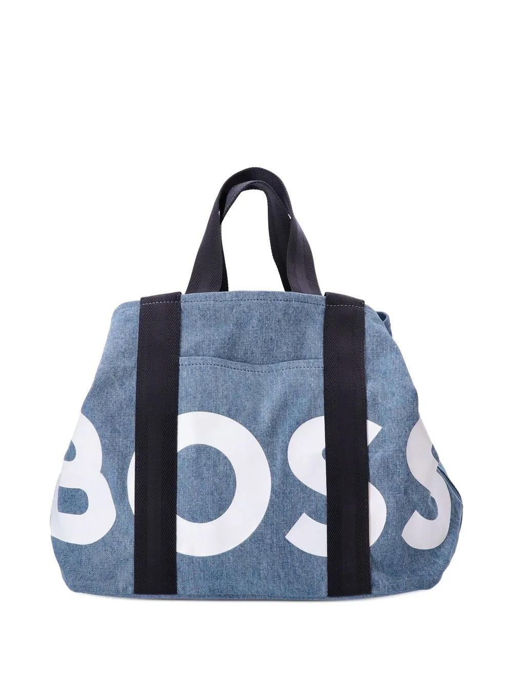 

BOSS logo-print denim tote bag - Blue