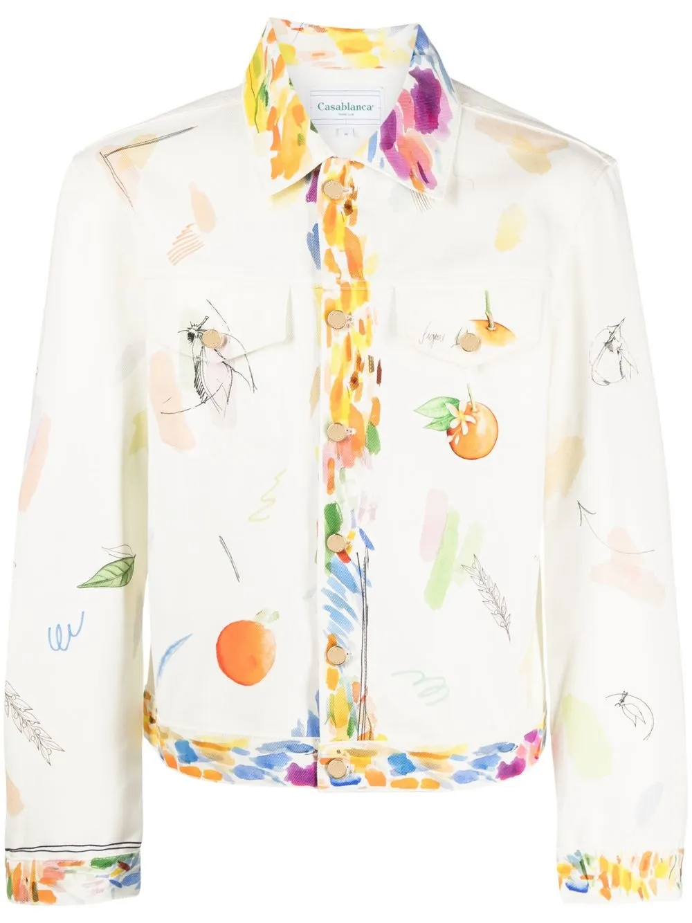 

Casablanca fruit-print cotton jacket - White
