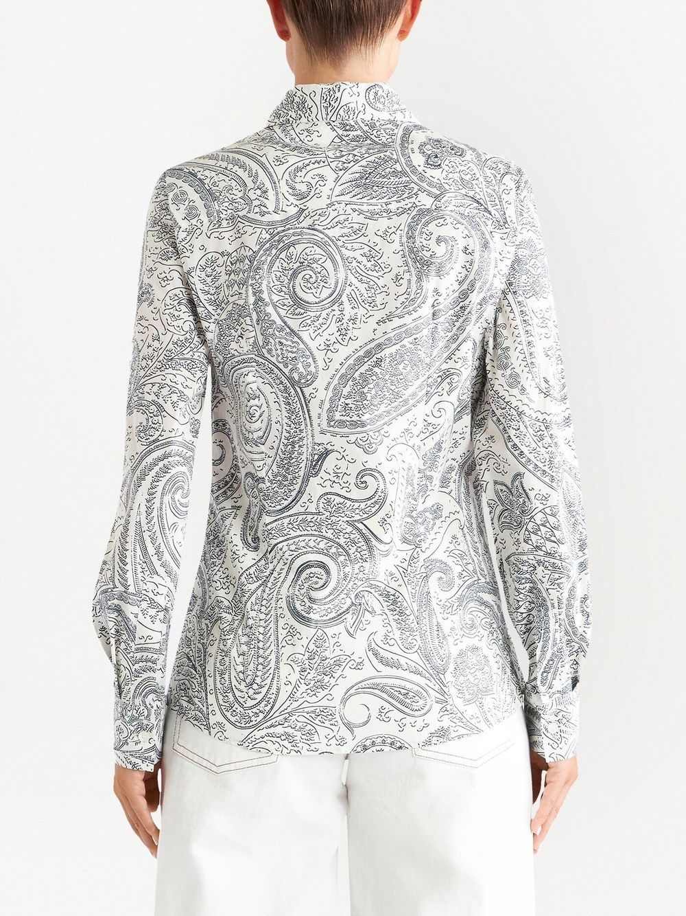 Shop Etro Paisley-print Button-up Shirt In Grey