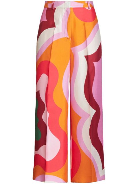 ETRO wave-print wide-leg trousers Women