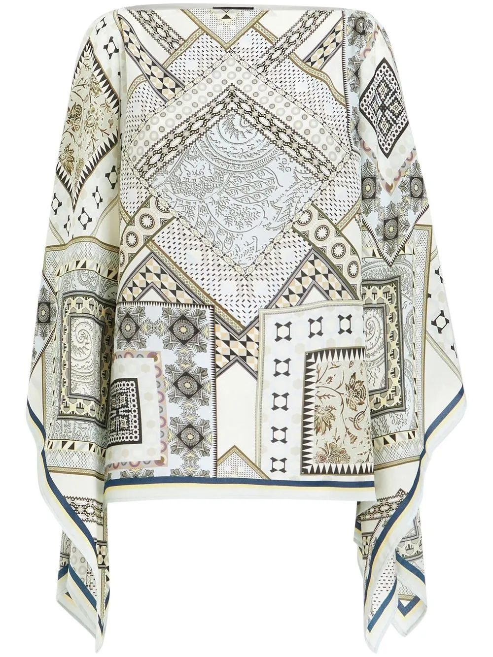 

ETRO graphic-print silk cape - White