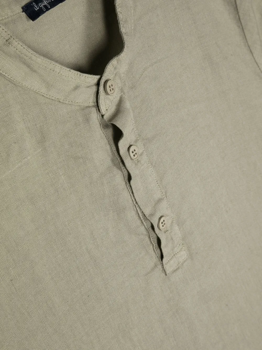  Il Gufo Short-sleeve Collarless Shirt - Green 