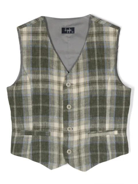 Il Gufo plaid-check print waistcoat