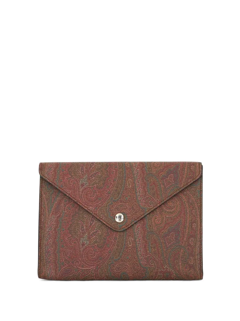 

ETRO paisley-print envelope clutch bag - Brown