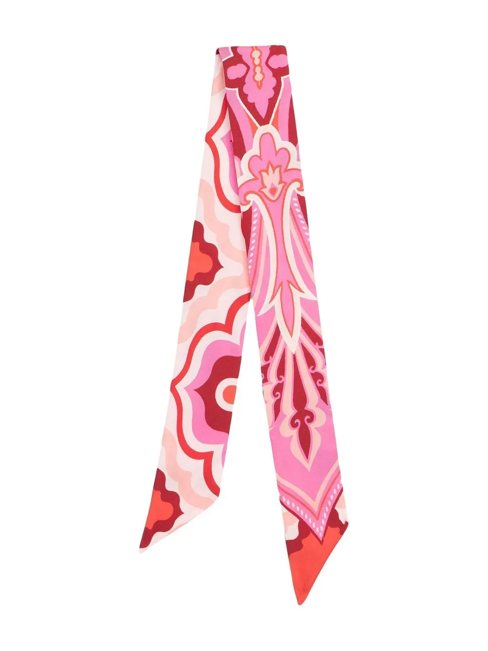 

ETRO paisley-print skinny silk scarf - Pink