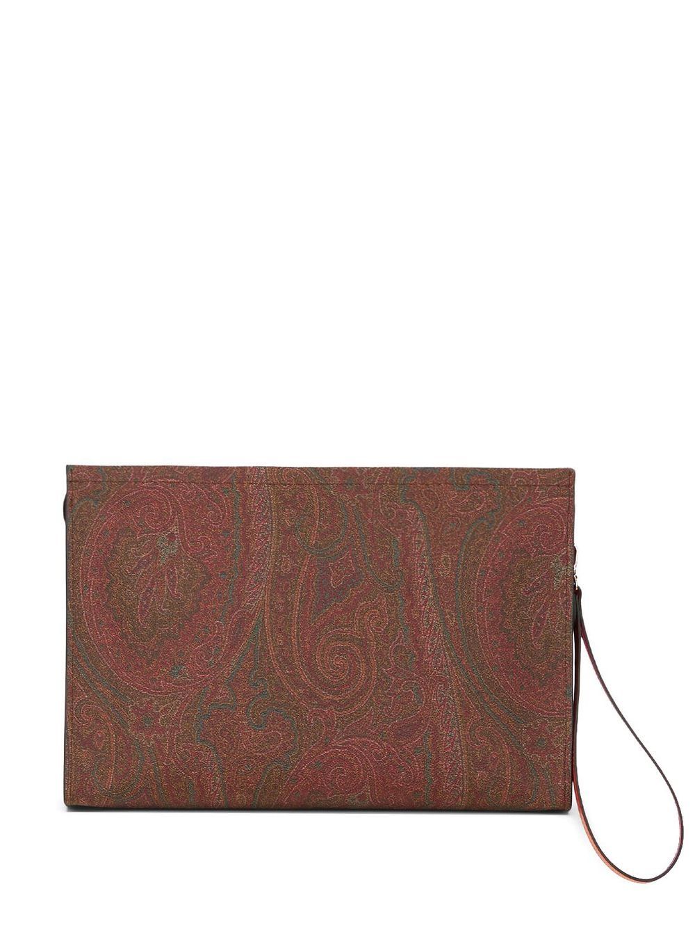 ETRO Milano Paisley Collection Leather Trimmed Clutch 