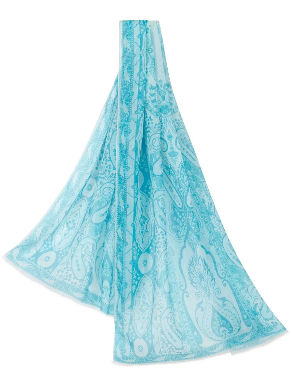 

ETRO paisley-print cashmere scarf - Blue