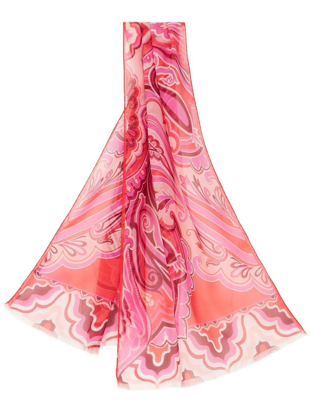 Etro Paisley-print Silk Scarf In Pink