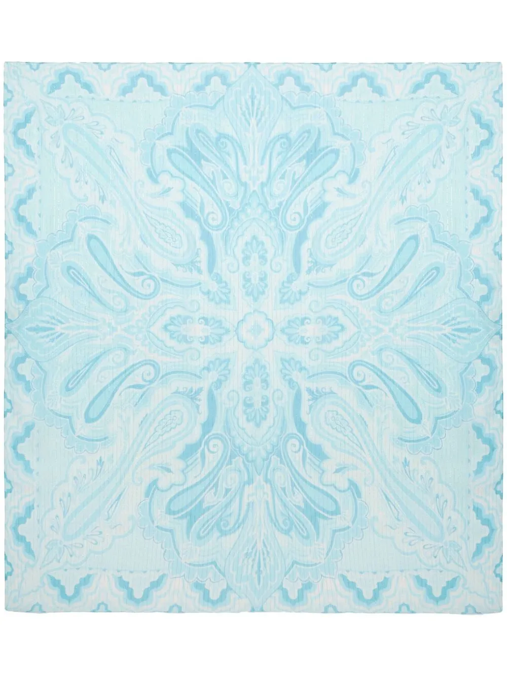 ETRO mascada de seda pintada a mano - Azul
