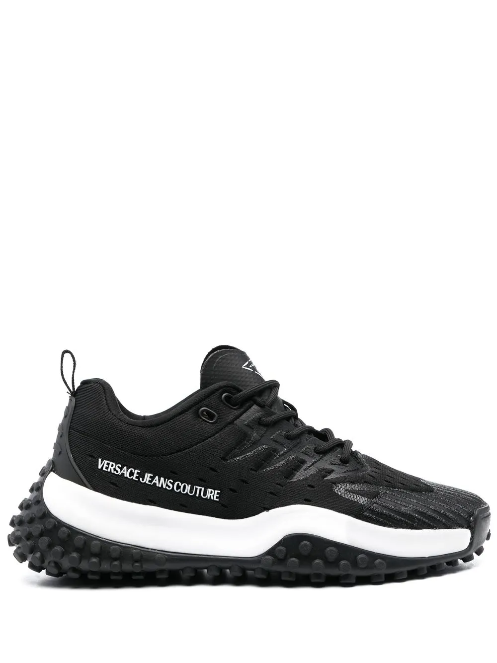 

Versace Jeans Couture panelled logo-print low-top sneakers - Black