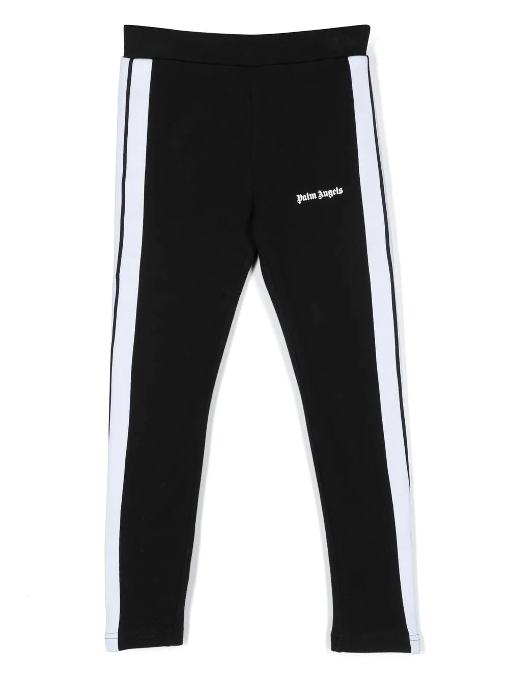 PALM ANGELS LOGO PRINT SIDE-STRIPE LEGGINGS