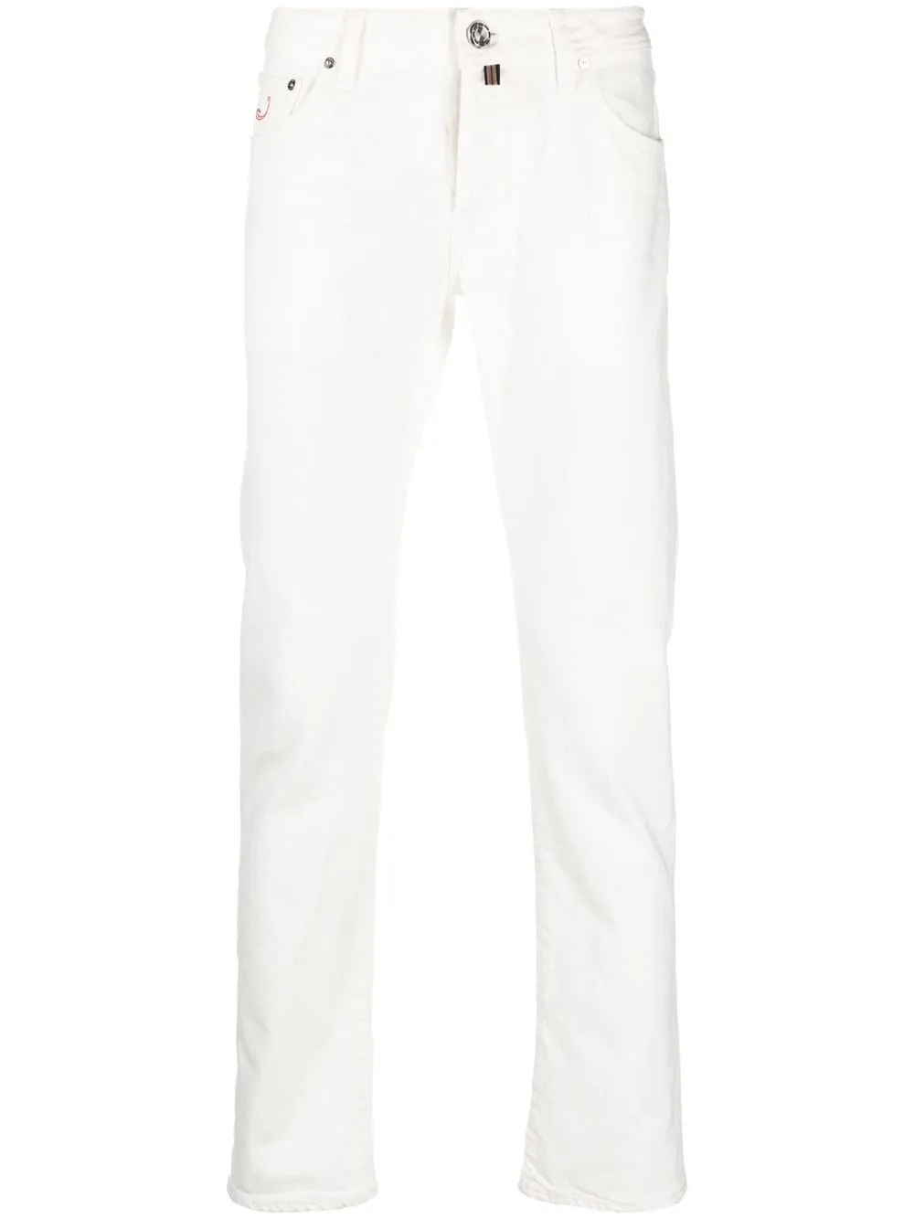 JACOB COHEN EMBROIDERED-LOGO STRAIGHT-LEG JEANS