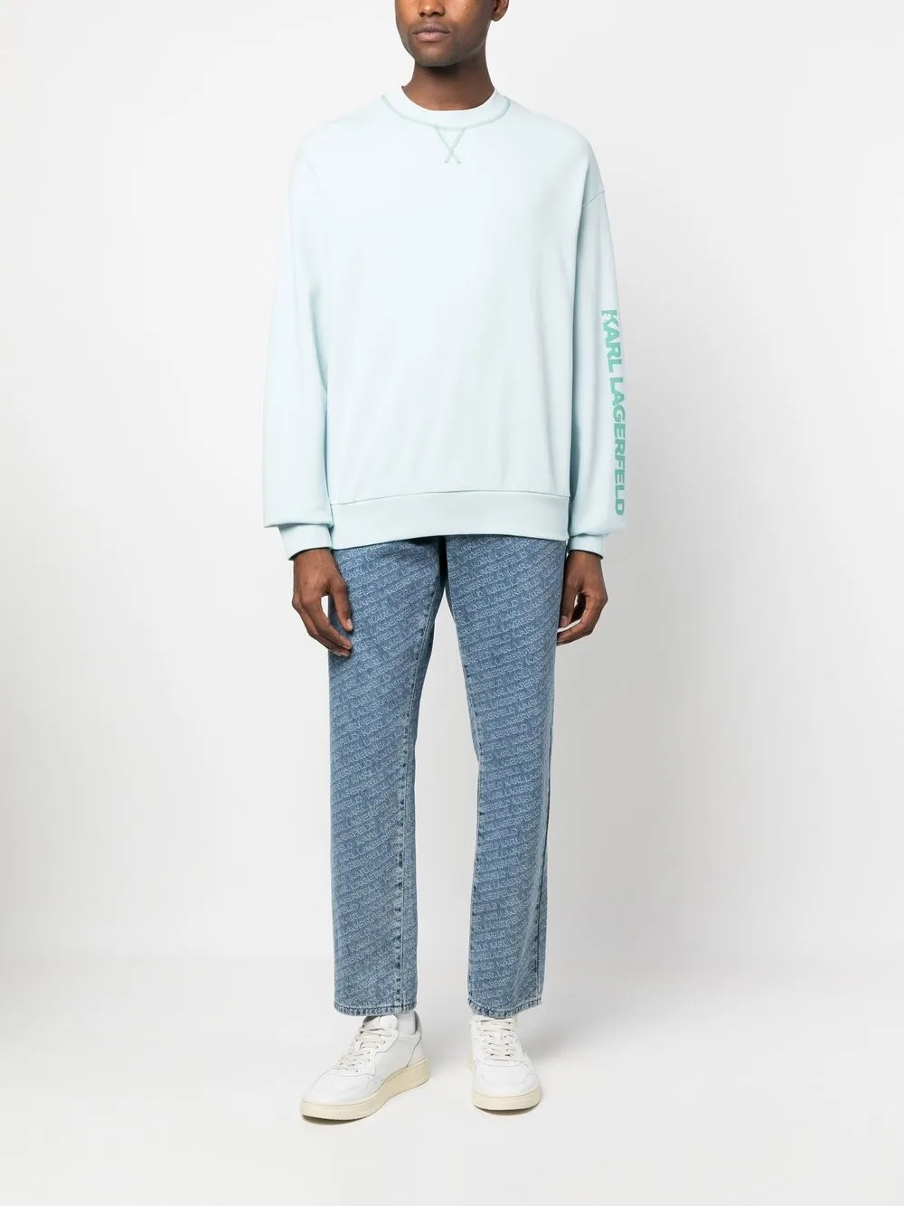 Karl Lagerfeld Sweater met logo - Blauw