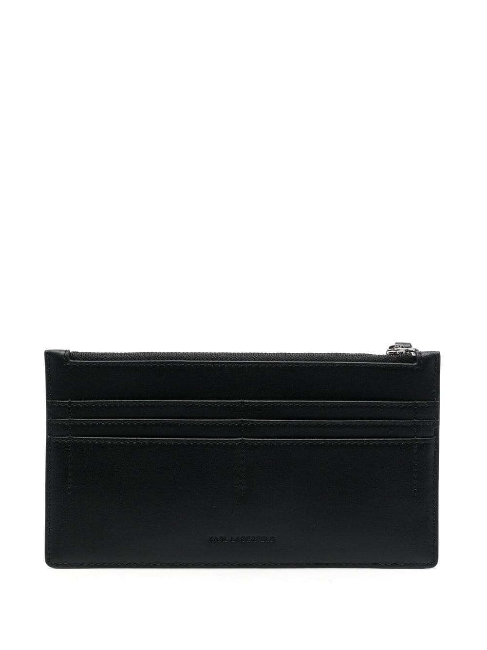 Shop Karl Lagerfeld K/circle Perforated Wallet In Black