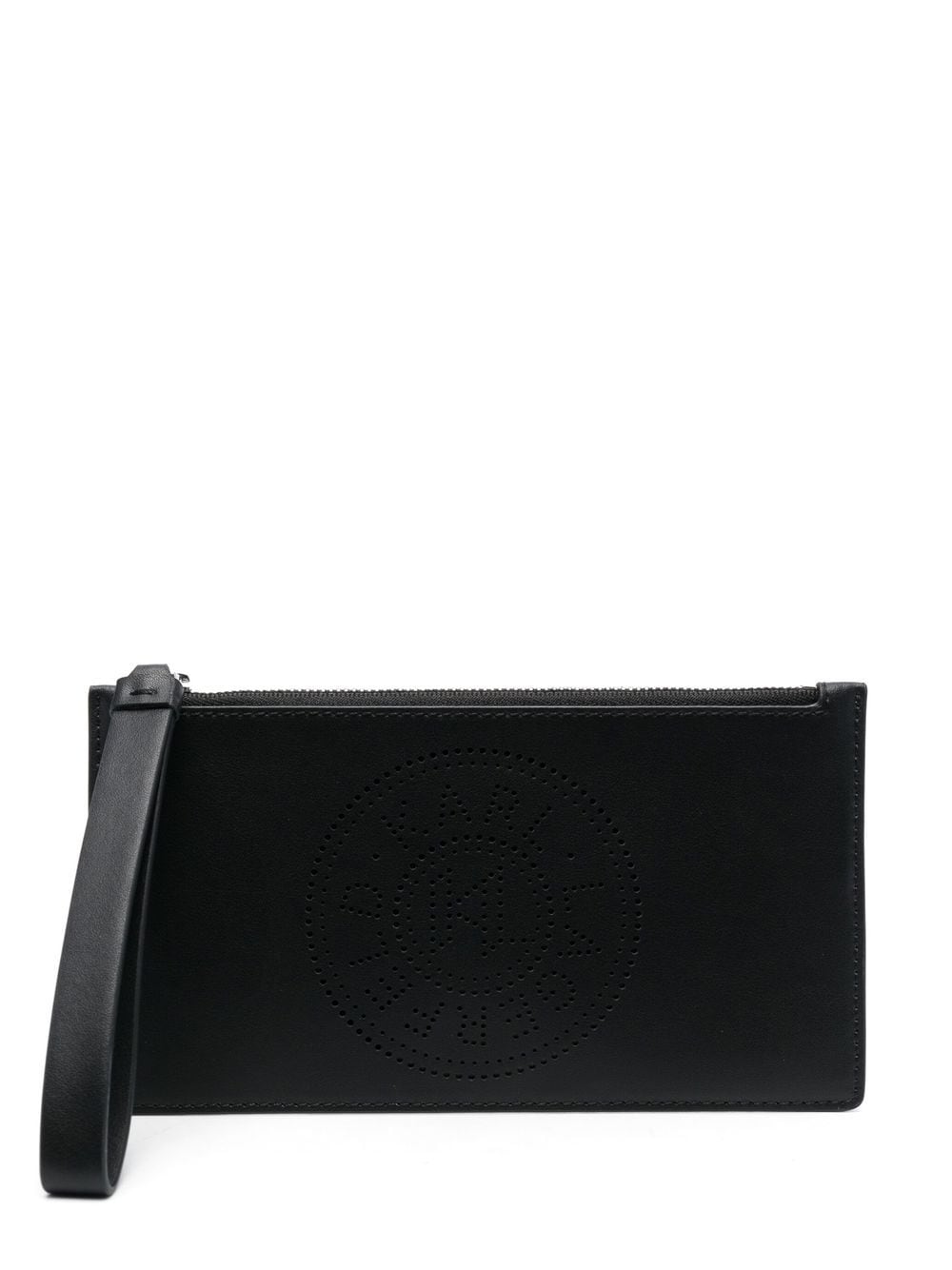 Karl Lagerfeld K/circle Perforated Wallet In Black