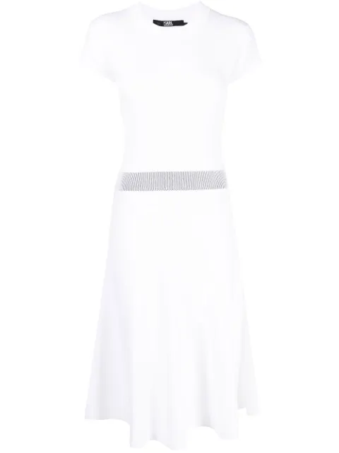 Karl Lagerfeld vestido midi manga corta