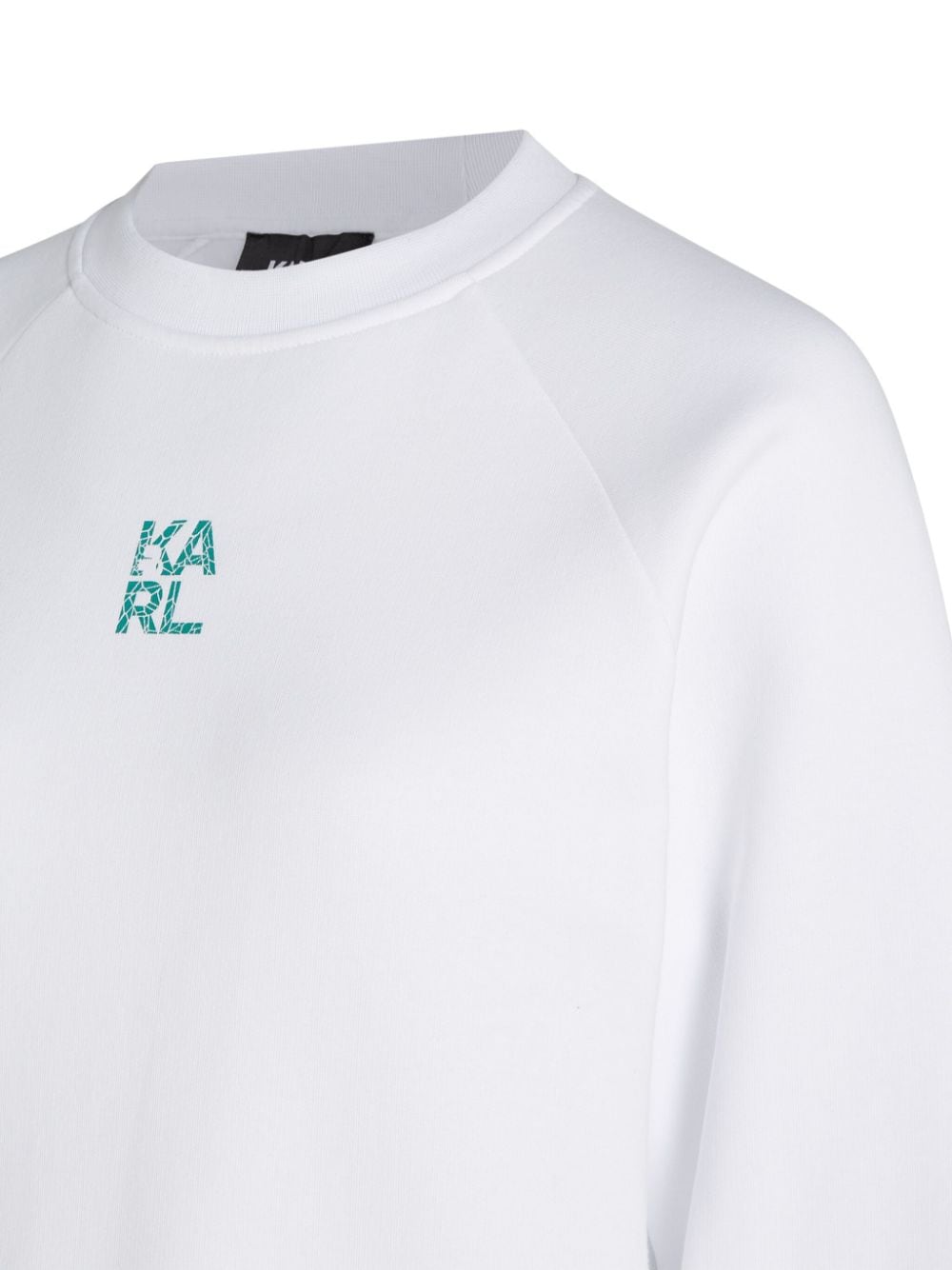 Shop Karl Lagerfeld Logo-print Cotton Blend Sweatshirt In White