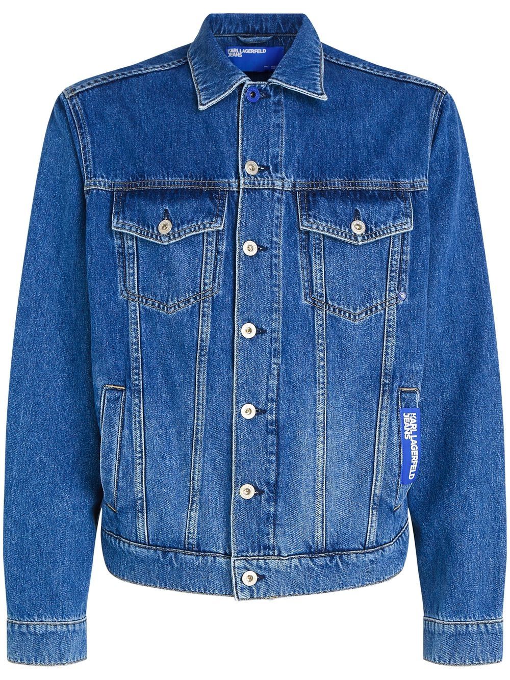 Karl Lagerfeld Jeans Logo-patch Detail Denim Jacket In Blue